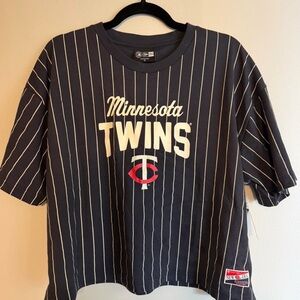 Minnesota Twins Womens Striped Navy Shirt